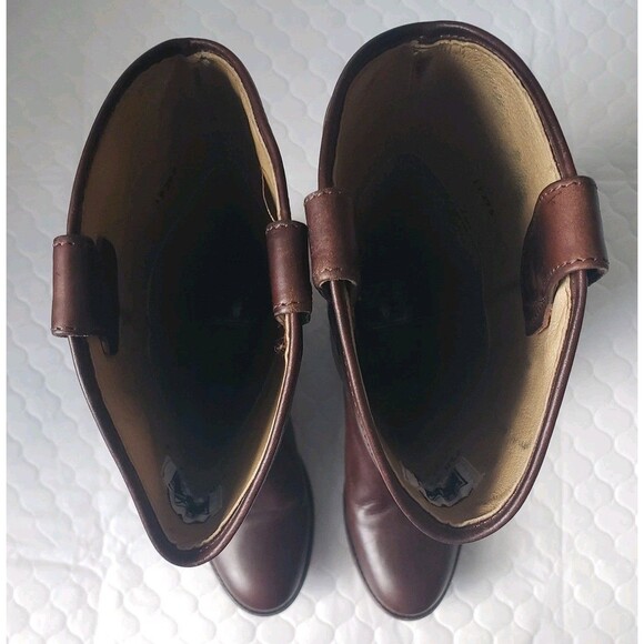 Frye Melissa Button Tall Riding Boots Womens 7 1/2 Leather Redwood Brown - Picture 4 of 7